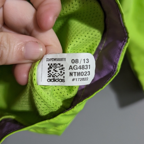 Adidas kids mesh lined windbreaker lime green purple size 3T - Picture 9 of 10
